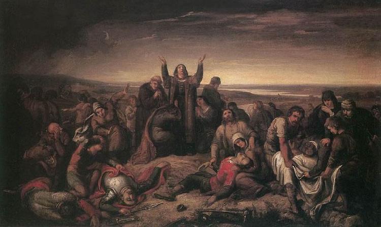 Soma Orlai Petrich Ms. Perenyi Gathering the Dead after the Battle at Mohacs oil painting picture